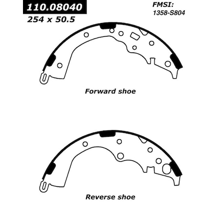 Centric Parts Centric Brake Shoes, 111.08040 111.08040